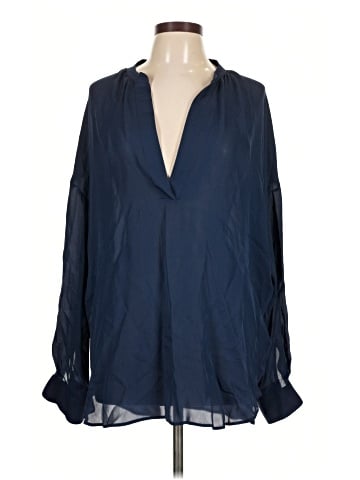 Vince. Long Sleeve Silk Top (view 1)