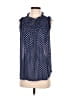 Ember 100% Polyester Polka Dots Blue Sleeveless Blouse Size M - photo 1