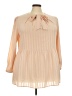 DR2 100% Polyester Tan 3/4 Sleeve Blouse Size 2X - photo 1