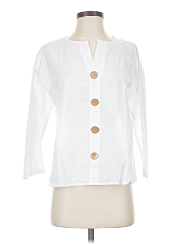 Unbranded 3/4 Sleeve Button-Down Shirt (view 1)