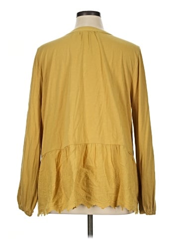LOGO by Lori Goldstein Long Sleeve Henley (view 2)