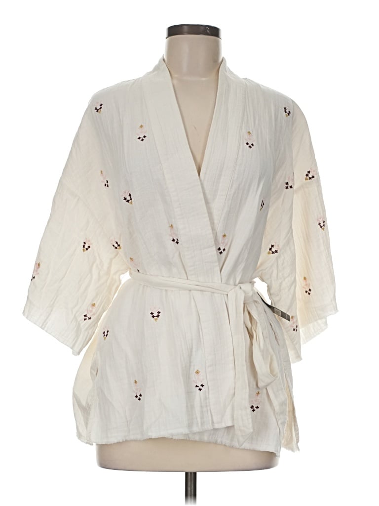 Pre-owned Lucky Brand Kimono In Ivory