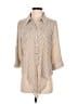 Investments 100% Polyester Chevron-herringbone Tan 3/4 Sleeve Blouse Size M (petite) - photo 1