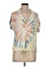 Chaser Tie-dye Ivory Short Sleeve Blouse Size M - photo 1