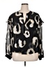 DKNY 100% Polyester Animal Print Black 3/4 Sleeve Blouse Size XL - photo 1