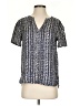 Tory Burch 100% Silk Blue Short Sleeve Silk Top Size 0 - photo 1