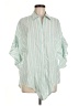 Listicle Stripes Green 3/4 Sleeve Button-Down Shirt Size M - photo 1