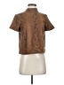 Zara Basic Animal Print Brown Short Sleeve Blouse Size S - photo 1