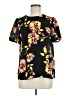 Who What Wear 100% Polyester Floral Black Short Sleeve Blouse Size M - photo 1