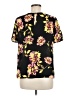 Who What Wear 100% Polyester Floral Black Short Sleeve Blouse Size M - photo 2