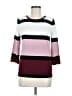 Carol Rose Color Block Burgundy Pink Pullover Sweater Size M - photo 1