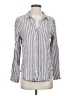 Bella Dahl Stripes Silver Long Sleeve Blouse Size S - photo 1