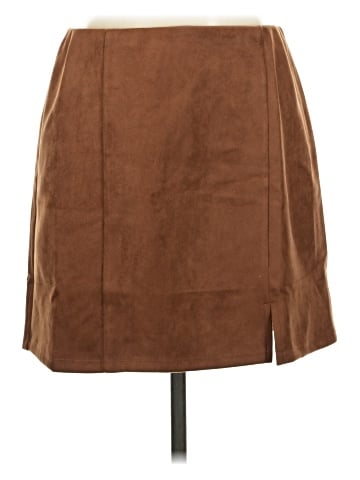 Blue Rain Faux Leather Skirt (view 1)