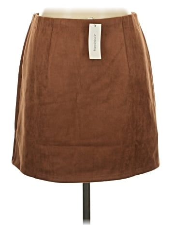 Blue Rain Faux Leather Skirt (view 2)
