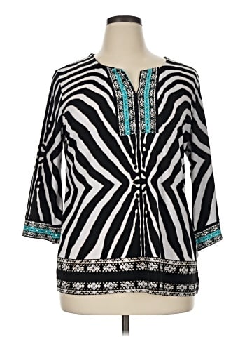 JM Collection 3/4 Sleeve Blouse (view 1)