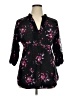 Elle 100% Polyester Black 3/4 Sleeve Blouse Size XL - photo 1