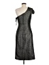 Jovani 100% Polyester Metallic Silver Cocktail Dress Size 6 - photo 2