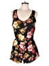 Ambiance Apparel 100% Polyester Floral Black Romper Size L - photo 1