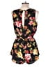 Ambiance Apparel 100% Polyester Floral Black Romper Size L - photo 2