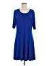 Susan Graver Solid Blue Casual Dress Size M (petite) - photo 1