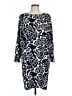 Ann Taylor LOFT Print Blue Casual Dress Size L - photo 1