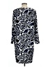 Ann Taylor LOFT Print Blue Casual Dress Size L - photo 2