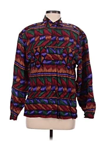 August Silk Long Sleeve Button-Down Shirt (view 1)
