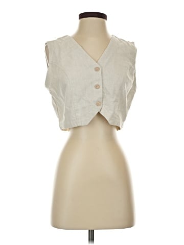Velvet Sleeveless Button-Down Shirt (view 1)