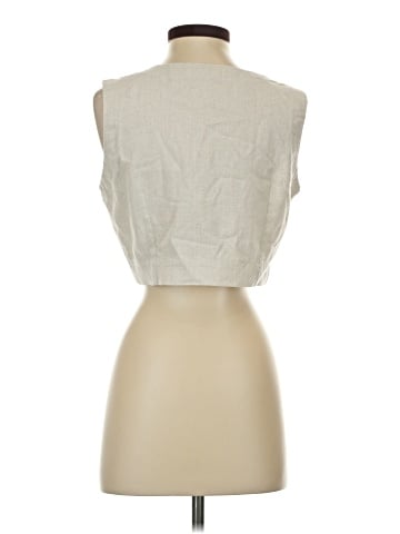 Velvet Sleeveless Button-Down Shirt (view 2)