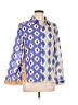 Zara Argyle Blue 3/4 Sleeve Blouse Size L - photo 1