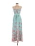 BCBGMAXAZRIA Floral Teal Casual Dress Size 6 - photo 1