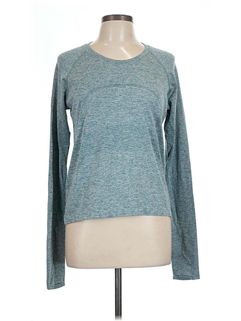 Pre-owned Lululemon Athletica Long Sleeve T-shirt In Teal