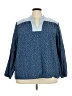 Lands' End 100% Cotton Blue 3/4 Sleeve Blouse Size 3X - photo 1