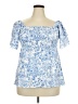Unbranded 100% Polyester Blue Short Sleeve Blouse Size XXL - photo 1