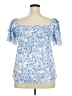 Unbranded 100% Polyester Blue Short Sleeve Blouse Size XXL - photo 2