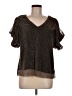 THML 100% Polyester Brown Short Sleeve Blouse Size M - photo 1