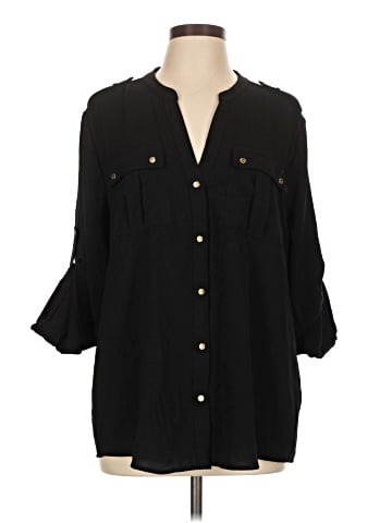 Calvin Klein 3/4 Sleeve Button-Down Shirt (view 1)