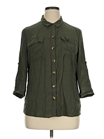 DressBarn 3/4 Sleeve Button-Down Shirt (view 1)