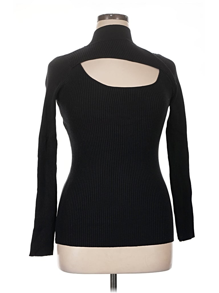 Anniewear Long Sleeve Top Black Turtleneck Tops