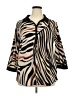 Investments Animal Print Tan 3/4 Sleeve Blouse Size 2X - photo 1