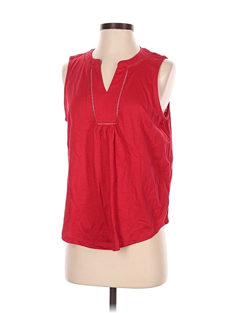Pre-owned St. John's Bay Sleeveless Blouse In Red