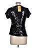August Silk 100% Nylon Black Short Sleeve Top Size L - photo 2