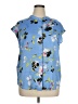 Rachel Roy Collection 100% Polyester Floral Blue Short Sleeve Blouse Size XL - photo 1