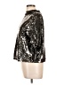 H&M 100% Polyester Metallic Silver Short Sleeve Turtleneck Size L - photo 5