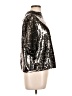 H&M 100% Polyester Metallic Silver Short Sleeve Turtleneck Size L - photo 4