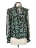 Elan Floral Green Long Sleeve Blouse Size S - photo 1
