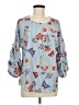 Hannah 100% Polyester Blue 3/4 Sleeve Blouse Size M - photo 1