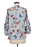 Hannah 100% Polyester Blue 3/4 Sleeve Blouse Size M - photo 2