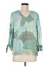 JM Collection 100% Polyester Green 3/4 Sleeve Blouse Size M - photo 1