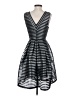 Ark & Co. 100% Polyester Stripes Black Cocktail Dress Size S - photo 2